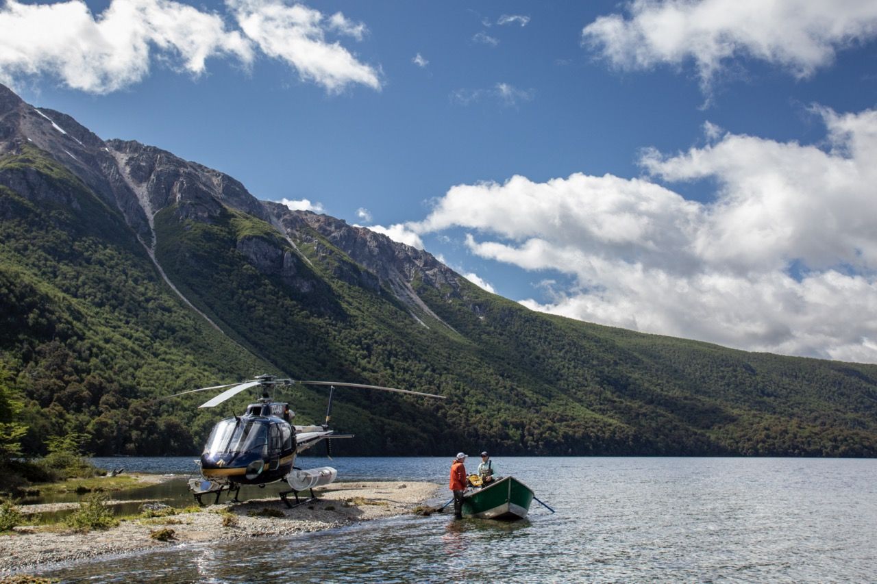 Mit dem Helikopter zum Angeln 