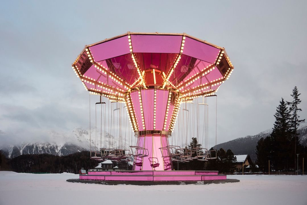 Pink Mirror Carousel Sankt Moritz